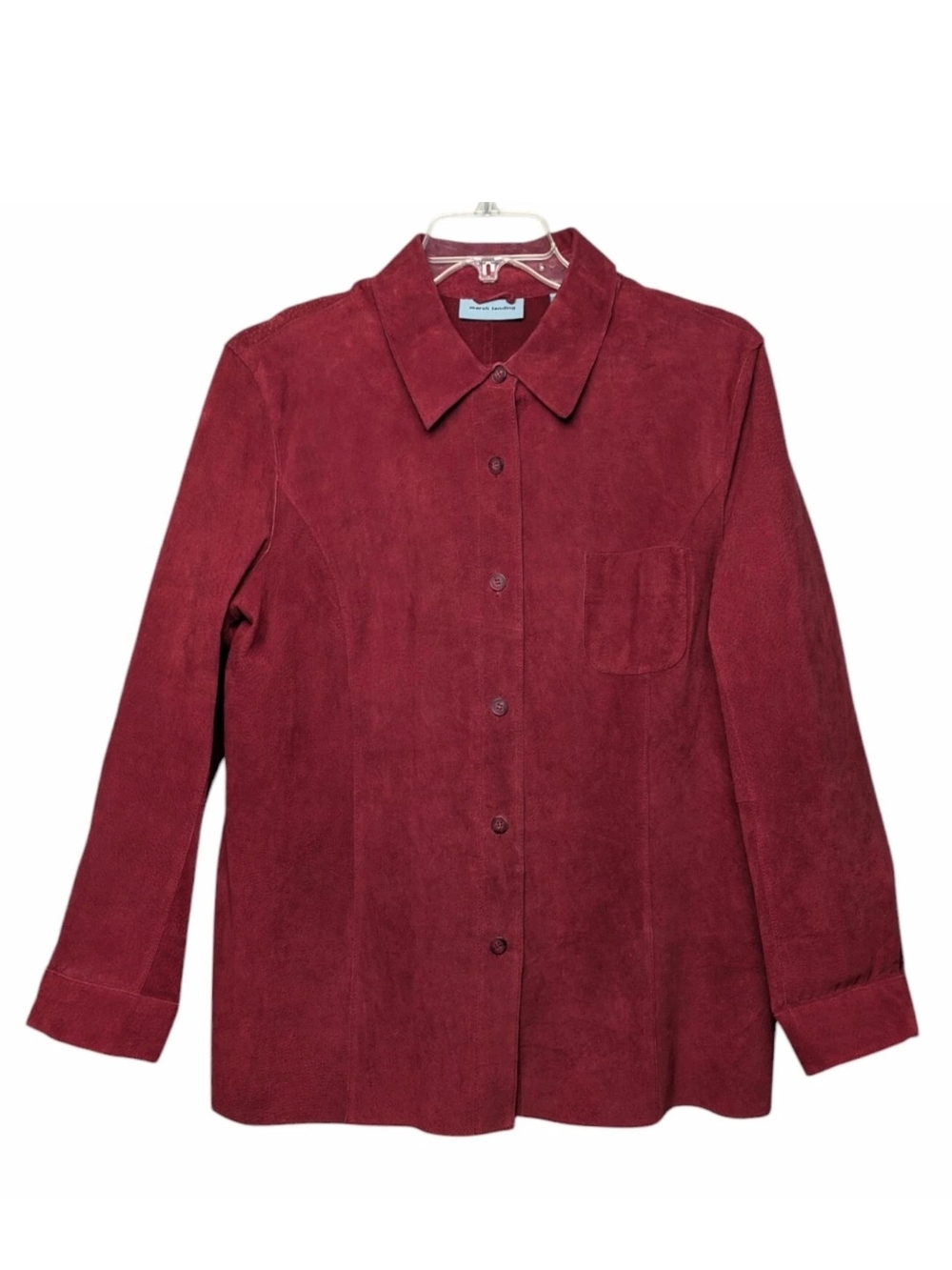 Marsh Landing Vintage Suede Leather Jacket Large Shirt Jacket Shacket